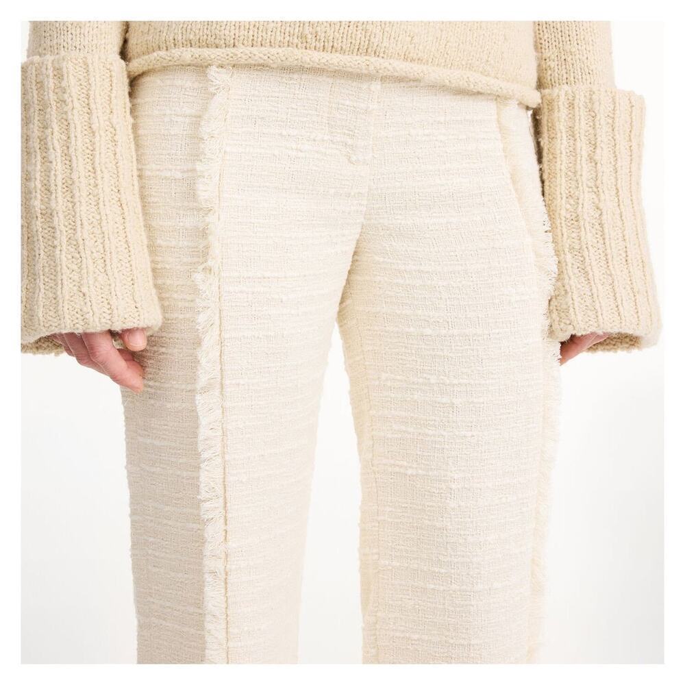 BY MALENE BIRGER Ivory Nadihas Bouclé Crop Trousers Size 6 / 27" NWT - Picture 4 of 16